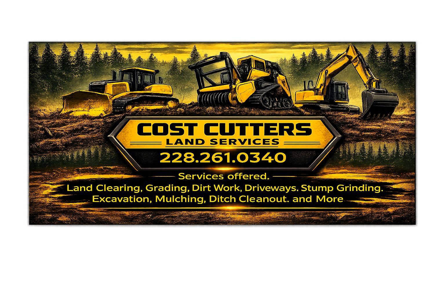 Cost Cutters Land Services banner listing services